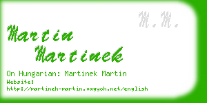 martin martinek business card